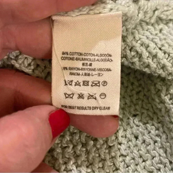Free People drapey oversized cardigan seafoam green open knit XS - Picture 10 of 12